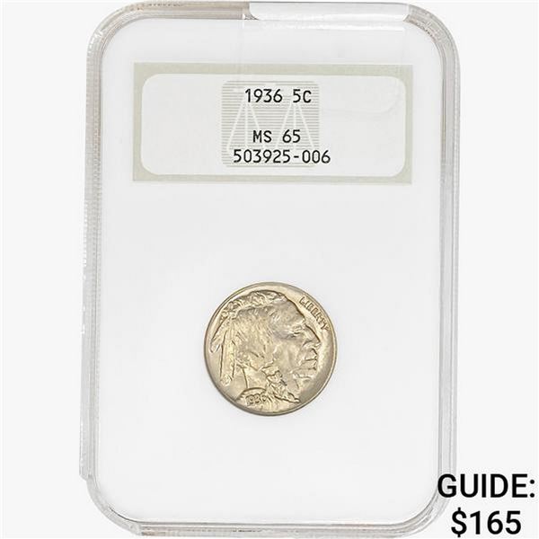 1936 Buffalo Nickel NGC MS65