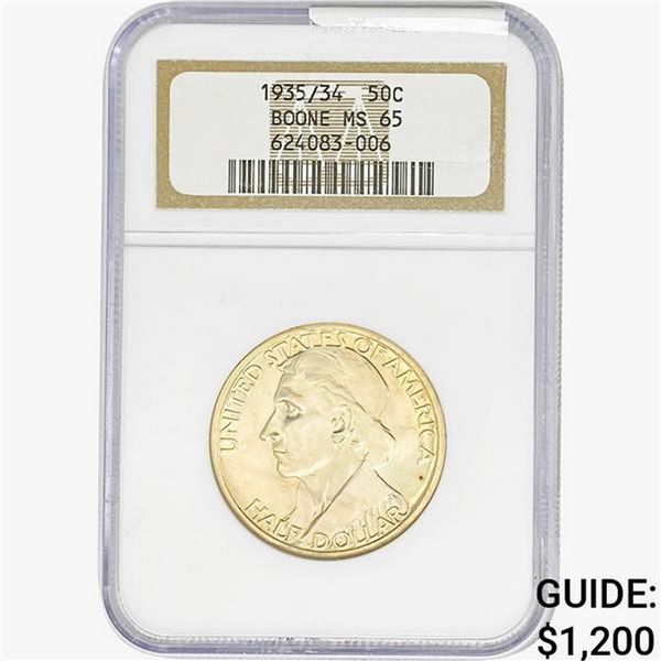 1935/ 34 Boone Half Dollar NGC MS65