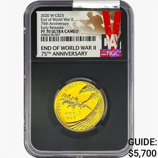 2020-W 1/2oz G$25 World War II NGC PF70 UC
