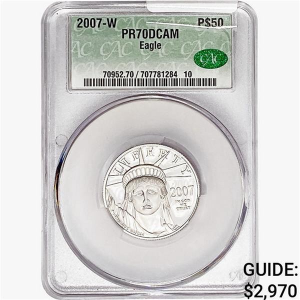 2007-W 1/2oz P$50 Eagle CAC PR70 DCAM