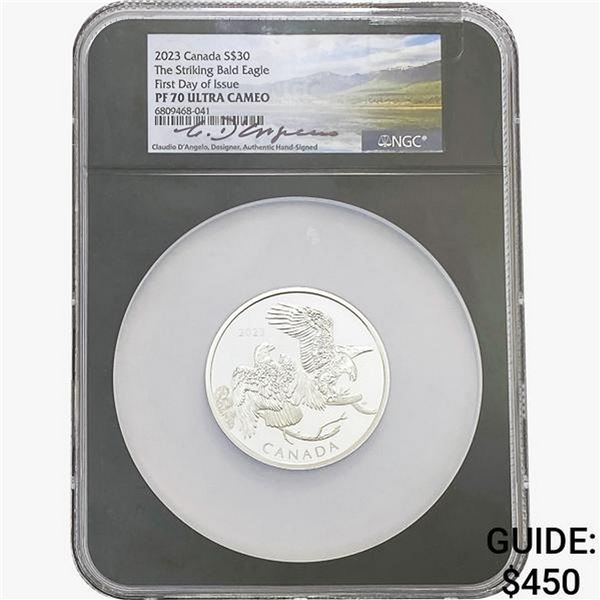 2023 Canada S$30-Striking Bald Eagle NGC PF70 UC