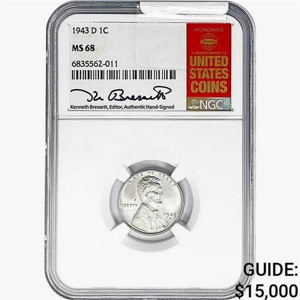 1943-D Wheat Cent NGC MS68