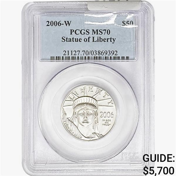 2006-W 1/2oz P$50-Statue of Liberty PCGS MS70