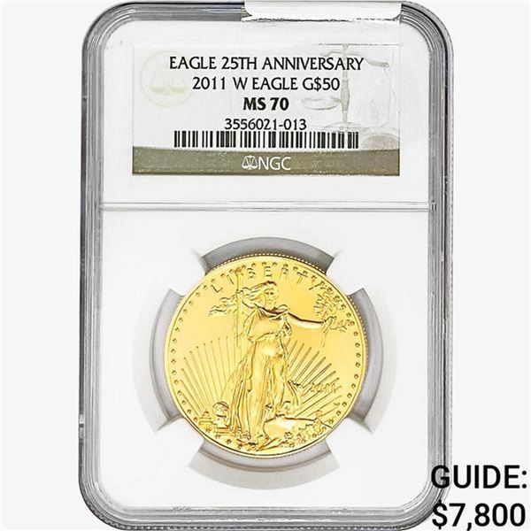 2011-W 1oz $50 AGE NGC MS70