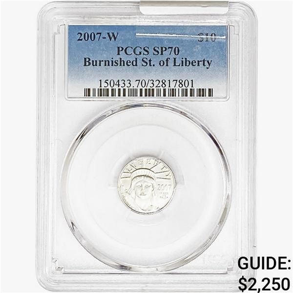 2007-W 1/10oz P$10-Burnished PCGS SP70
