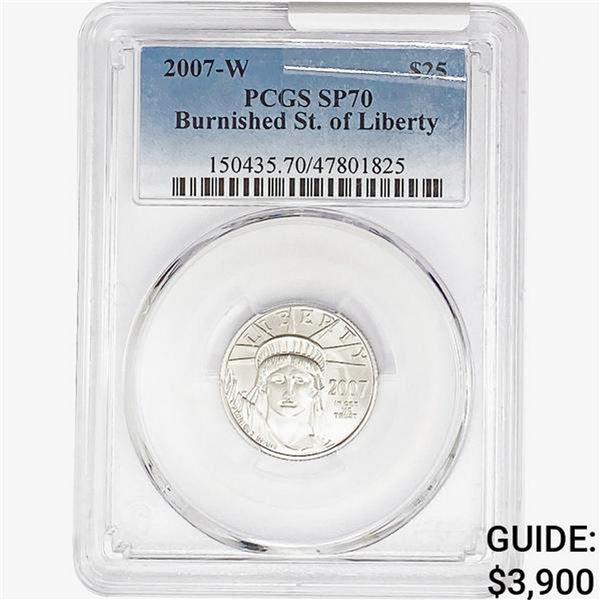 2007-W 1/4oz P$25-Burnished PCGS SP70