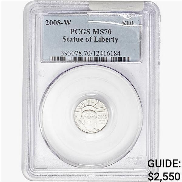 2008-W 1/10oz P$10-Statue of Liberty PCGS MS70
