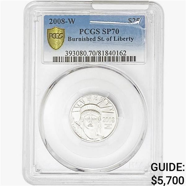 2008-W 1/4oz P$25-Burnished PCGS SP70