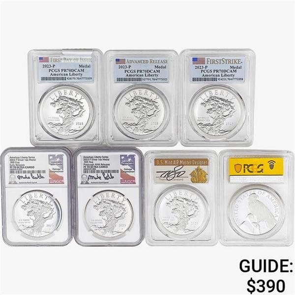 [7]2023-P 1oz Silver Medal-Liberty NGC/PCGS