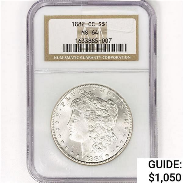 1882-CC Morgan Silver Dollar NGC MS64