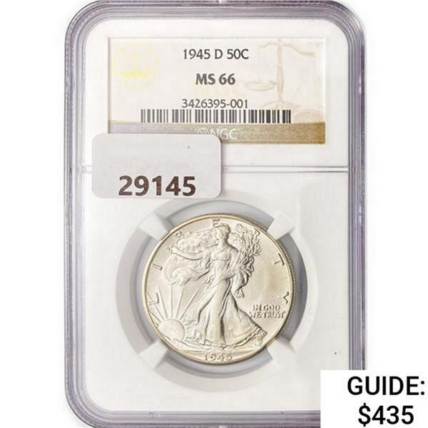 1945-D Walking Liberty Half Dollar NGC MS66