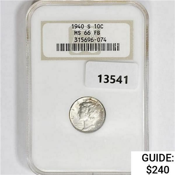 1940-S Mercury Silver Dime NGC MS66 FB