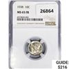 Image 1 : 1938 Mercury Silver Dime NGC MS65 FB