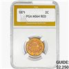 Image 1 : 1871 Two Cent Piece PGA MS64 RED