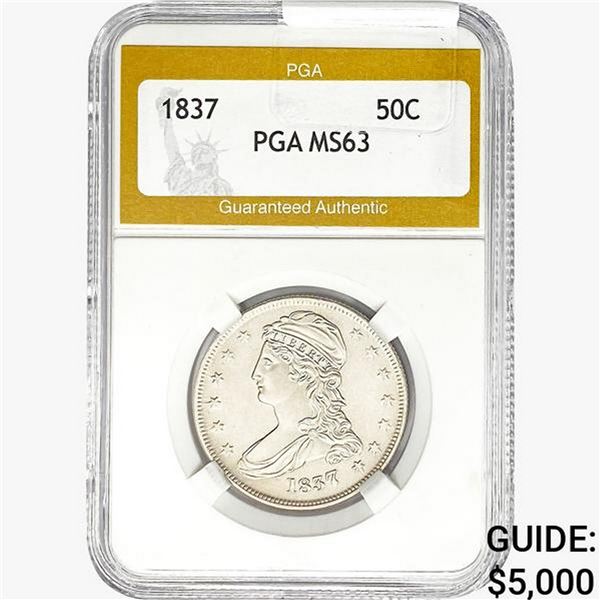 1837 Capped Bust Half Dollar PGA MS63