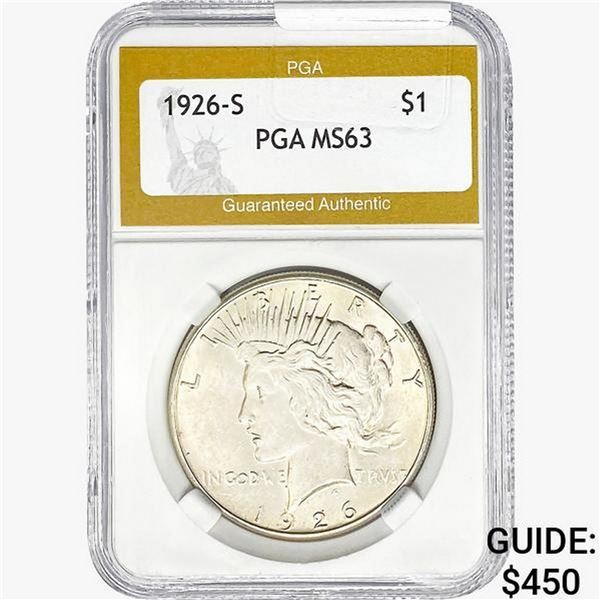 1926-S Silver Peace Dollar PGA MS63