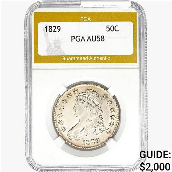 1829 Capped Bust Half Dollar PGA AU58