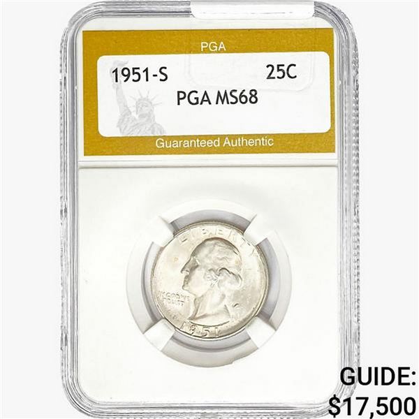 1951-S Washington Silver Quarter PGA MS68