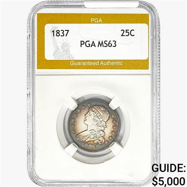 1837 Capped Bust Quarter PGA MS63