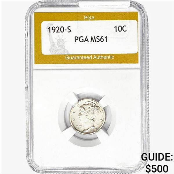 1920-S Mercury Silver Dime PGA M,S61