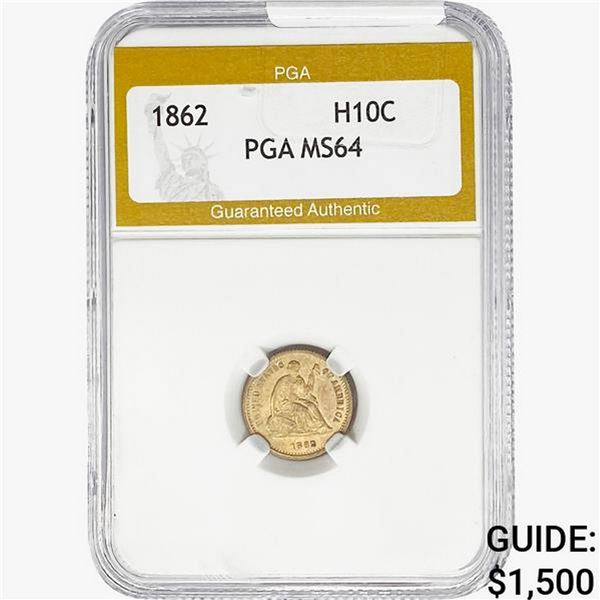 1862 Seated Liberty Half Dime PGA MS64