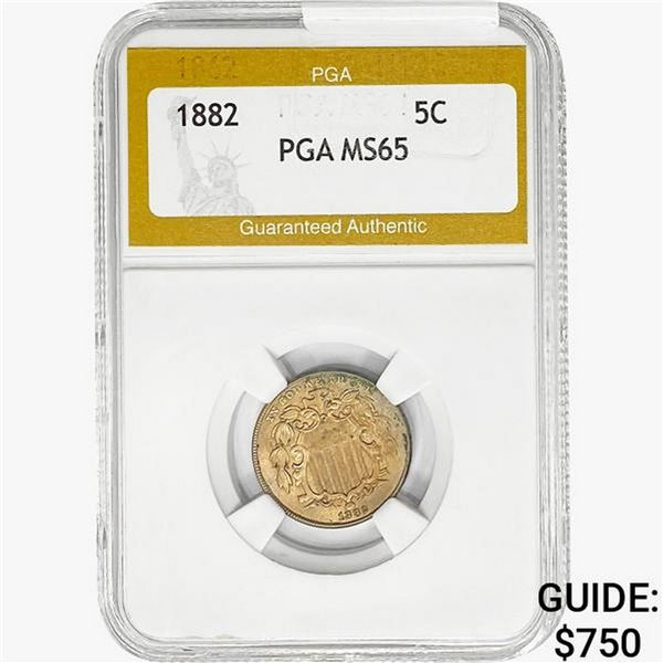 1882 Shield Nickel PGA MS65