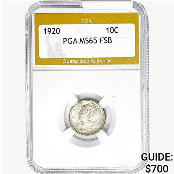 1920 Mercury Silver Dime PGA MS65 FSB