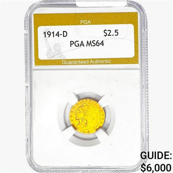 1914-D $2.50 Gold Quarter Eagle PGA MS64