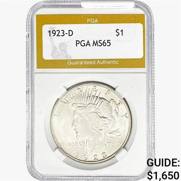1923-D Silver Peace Dollar PGA MS65