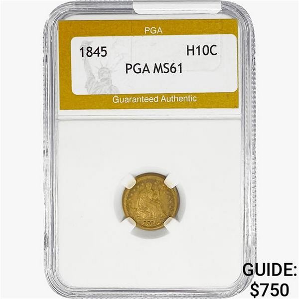 1845 Seated Liberty Half Dime PGA MS61