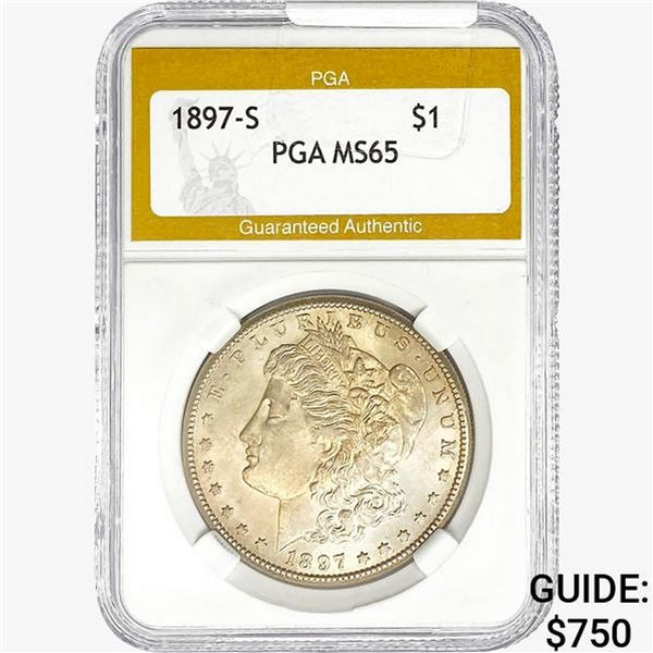 1897-S Morgan Silver Dollar PGA MS65