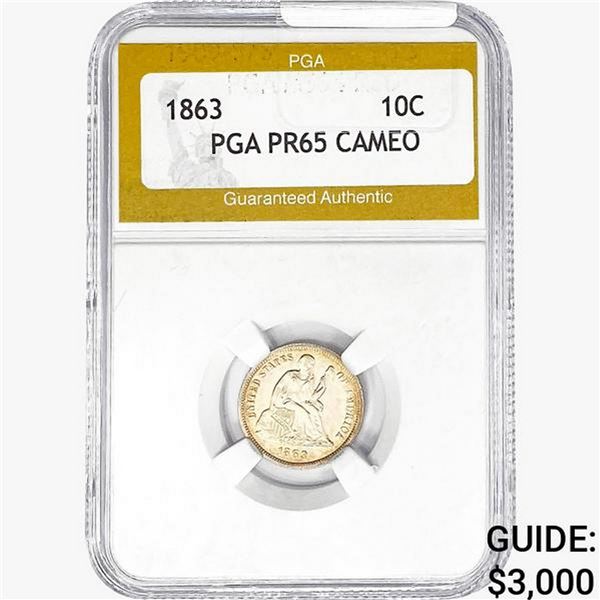 1863 Seated Liberty Dime PGA PR65 CAMEO