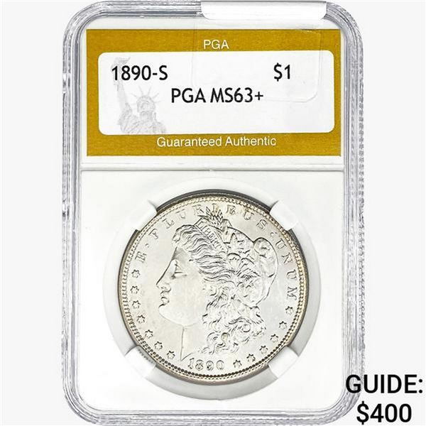 1890-S Morgan Silver Dollar PGA MS63+
