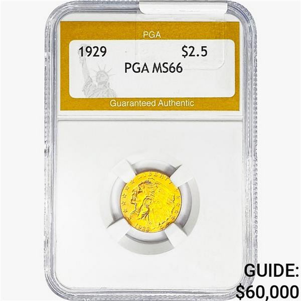 1929 $2.50 Gold Quarter Eagle PGA MS66