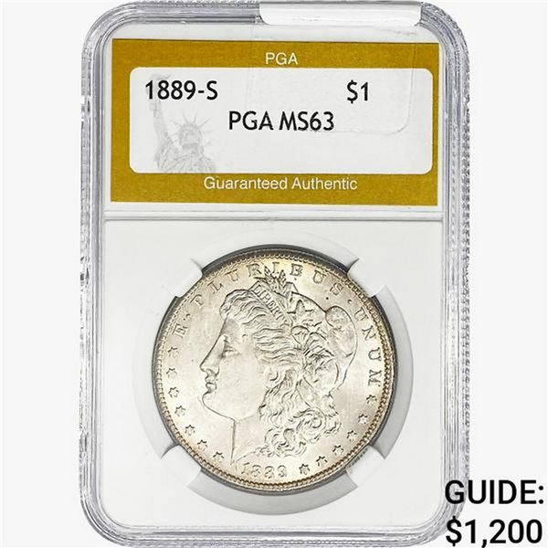 1889-S Morgan Silver Dollar PGA MS63