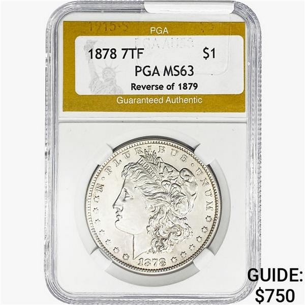 1878 REV79 Morgan Silver Dollar PGA MS63