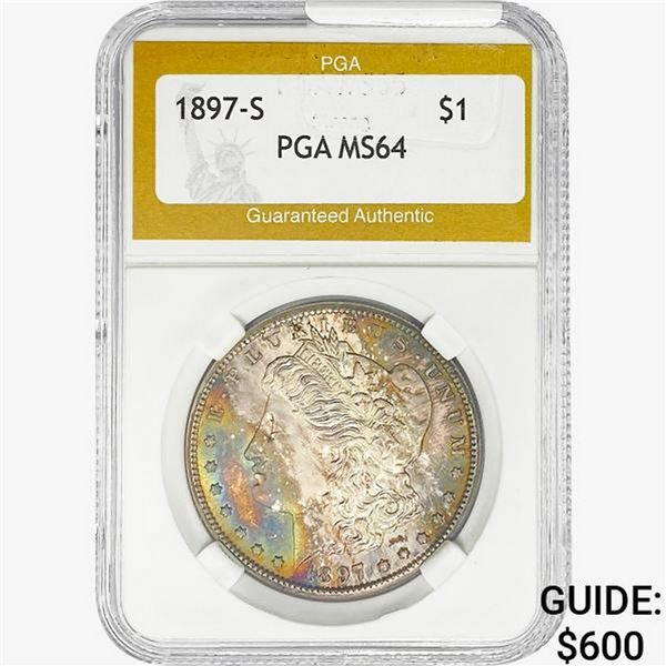 1897-S Morgan Silver Dollar PGA MS64