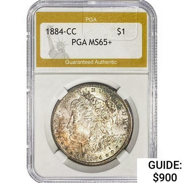 1884-CC Morgan Silver Dollar PGA MS65+