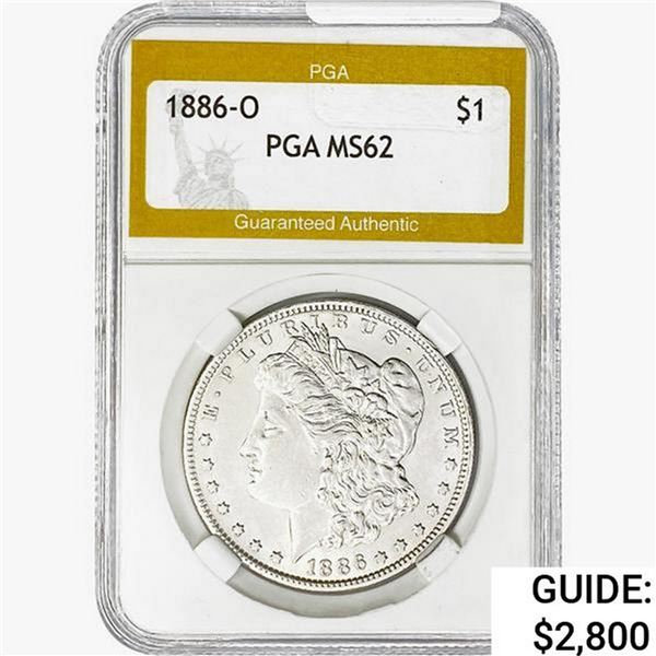 1886-O Morgan Silver Dollar PGA MS62