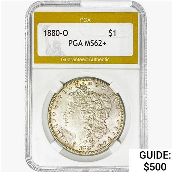 1880-O Morgan Silver Dollar PGA MS62+
