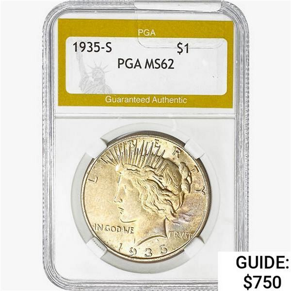 1935-S Silver Peace Dollar PGA MS62