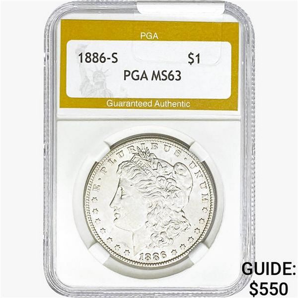 1886-S Morgan Silver Dollar PGA MS63