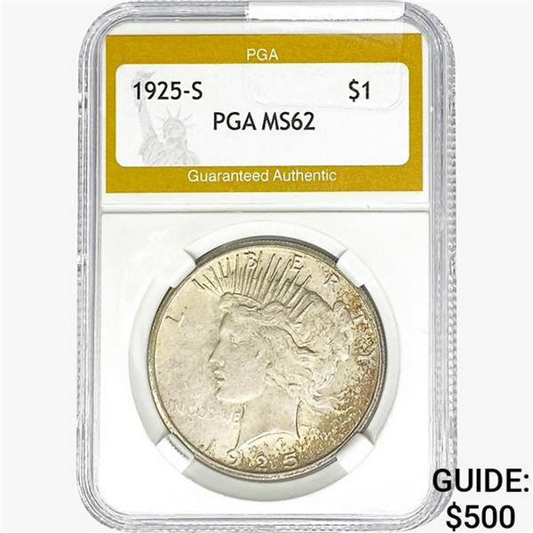 1925-S Silver Peace Dollar PGA MS62
