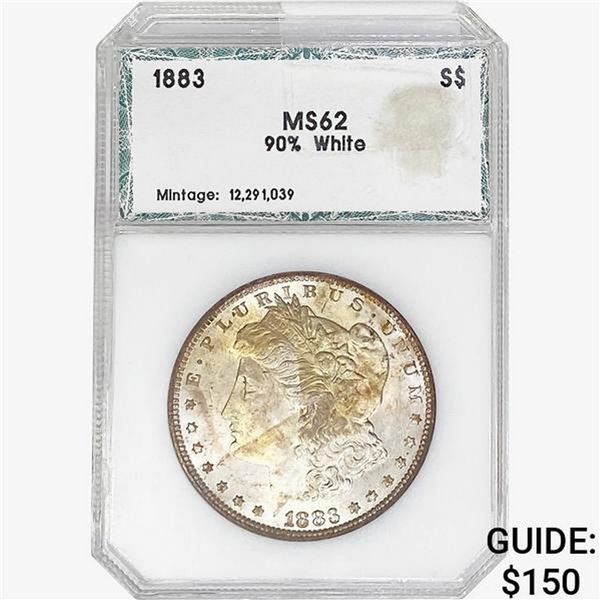 1883 Morgan Silver Dollar PCI MS62 90% White
