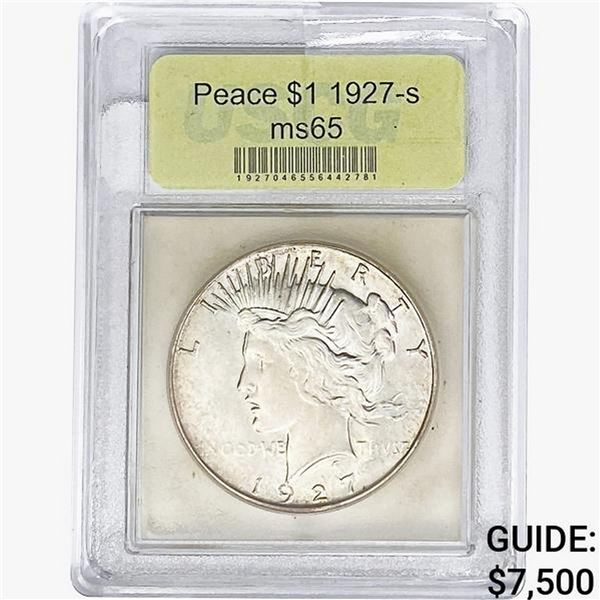 1927-S Silver Peace Dollar USCG MS65