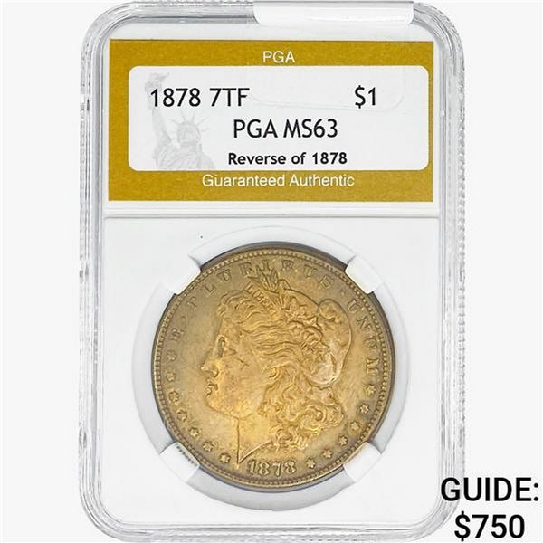 1878 REV78 Morgan Silver Dollar PGA MS63