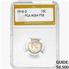 Image 1 : 1918-D Mercury Silver Dime PGA MS64 FSB