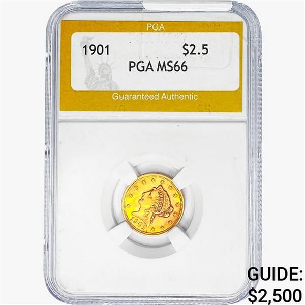 1901 $2.50 Gold Quarter Eagle PGA MS66