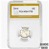Image 1 : 1919 Mercury Silver Dime PGA MS64 FSB