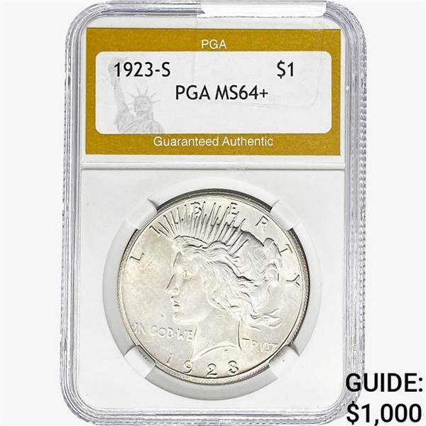 1923-S Silver Peace Dollar PGA MS64+
